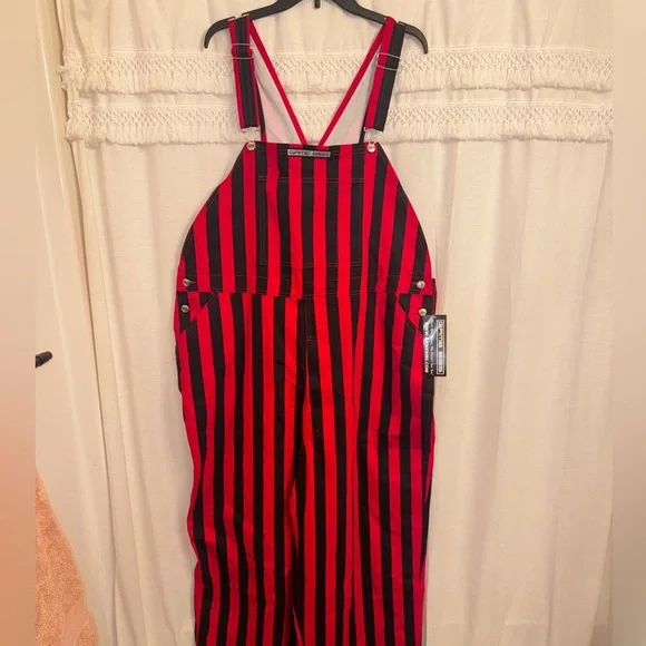 NWT University of Georgia Striped Game Bibs Overalls - Picture 3 of 10